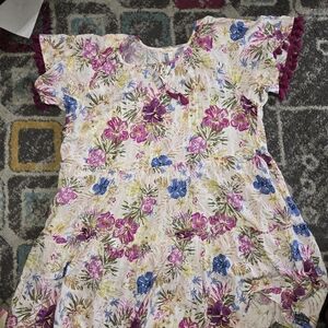 Matilda Jane Enchanted Garden Aloha Palm Printed Ruffle Dress Size XXL